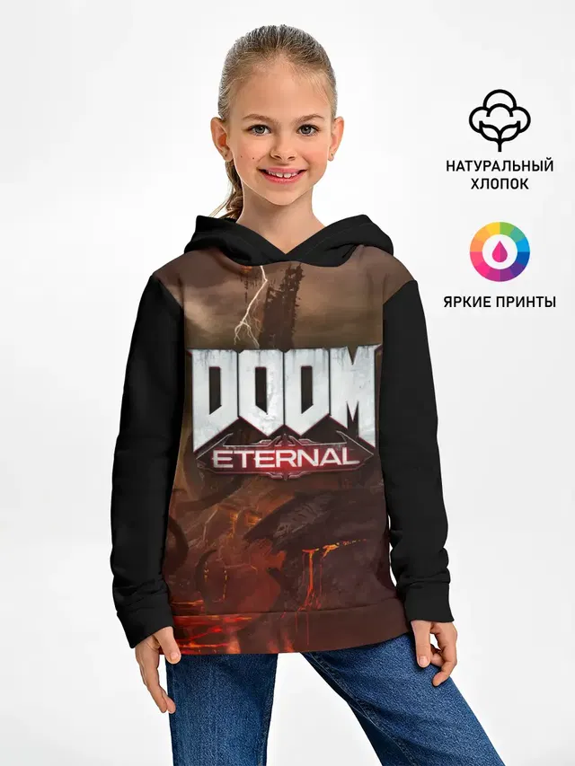 Детское худи с принтом «Дум — DOOM Eternal»