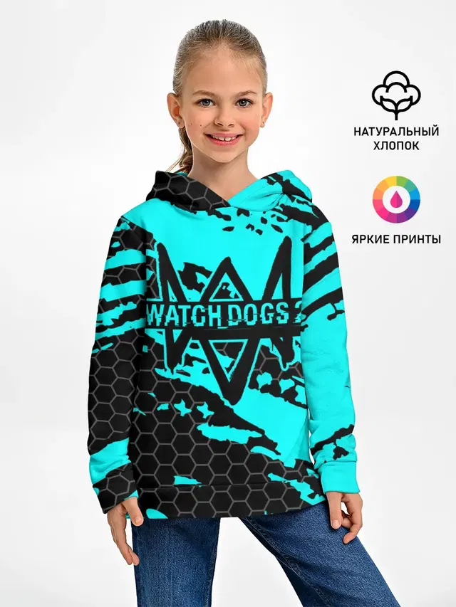Детское худи с принтом «DedSec logo — WATCH DOGS»
