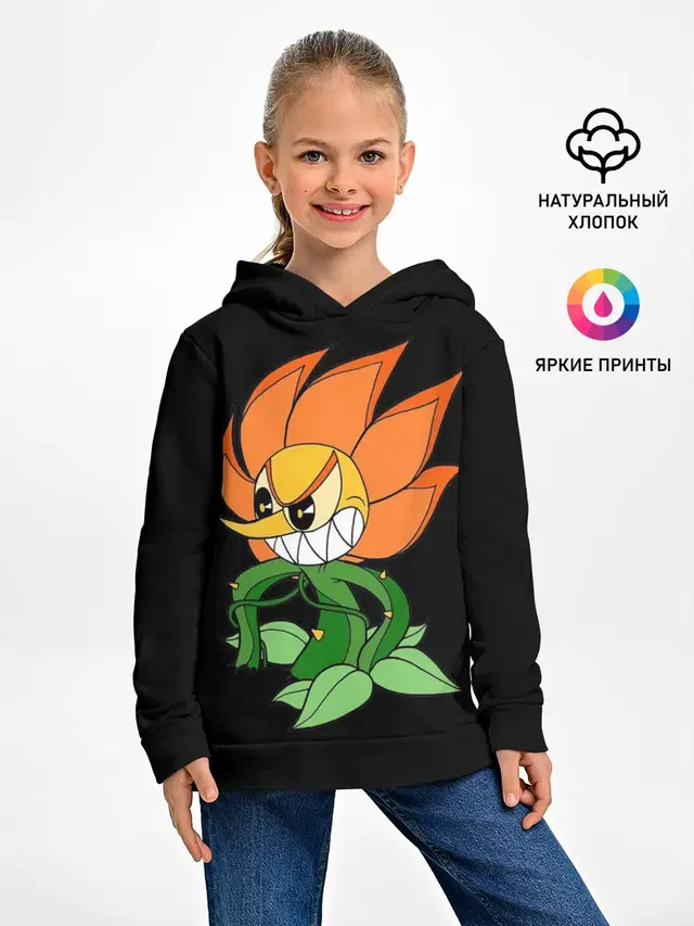 Детское худи с принтом «Cuphead - Кэгни Гвоздика»