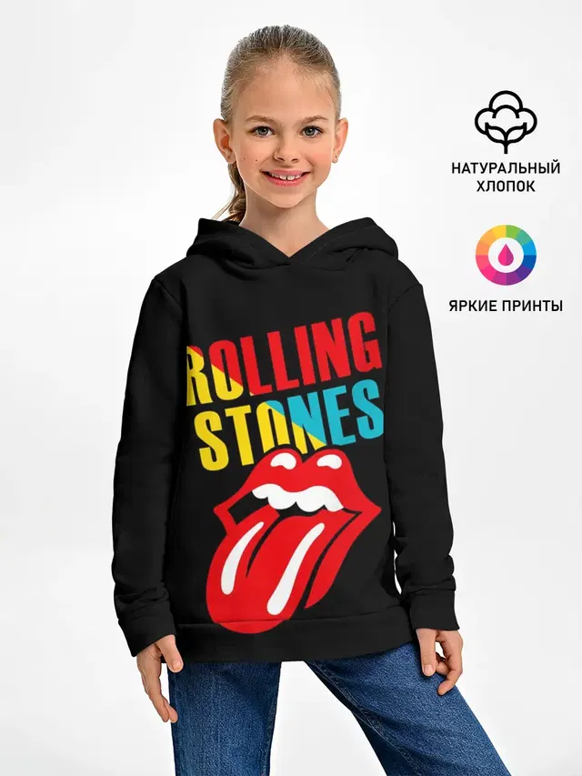 Детское худи с принтом «Rolling Stones — Роллинг Стоунз»