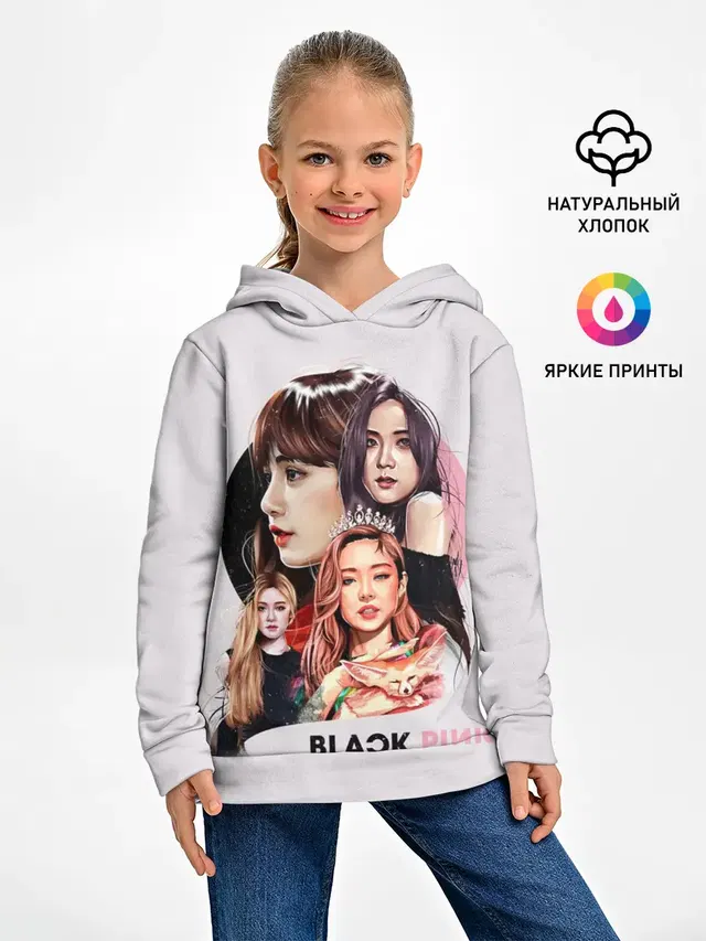 Детское худи с принтом «K-pop group»