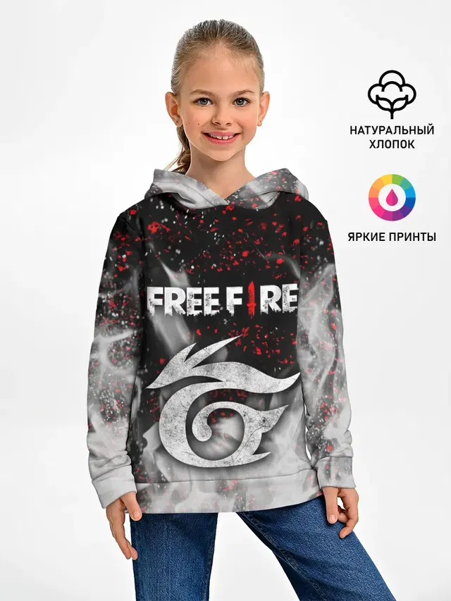 Детское худи с принтом «Garena Free Fire»