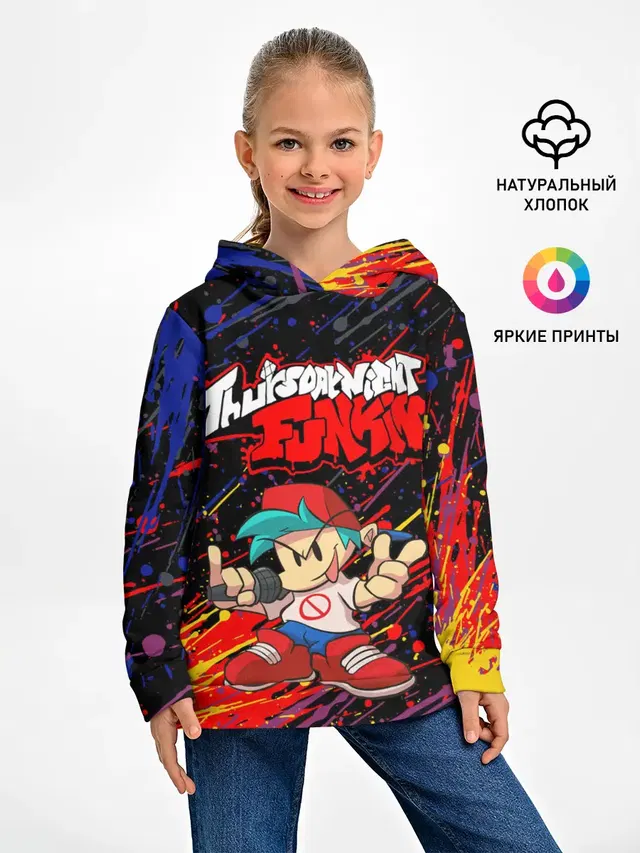 Детское худи с принтом «Paint Splatter»
