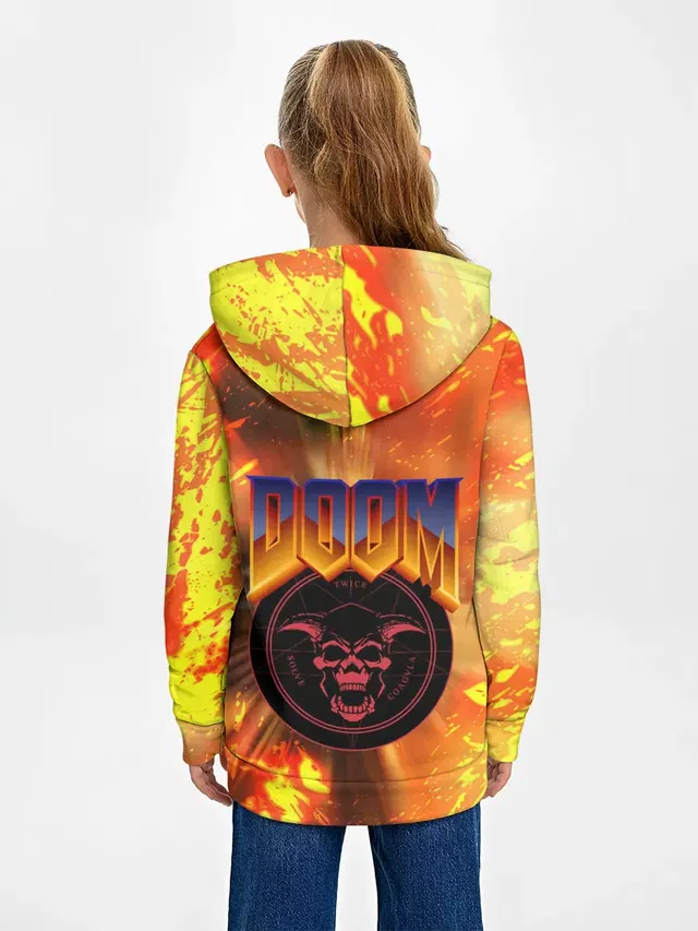 Детское худи с принтом «Дум — Doom ART»