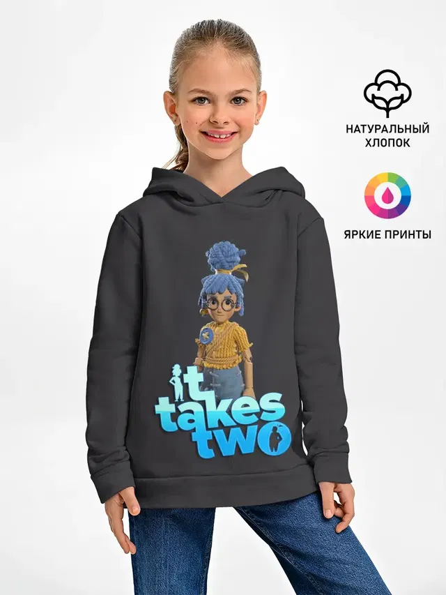 Детское худи с принтом «It Takes Two Мэй»