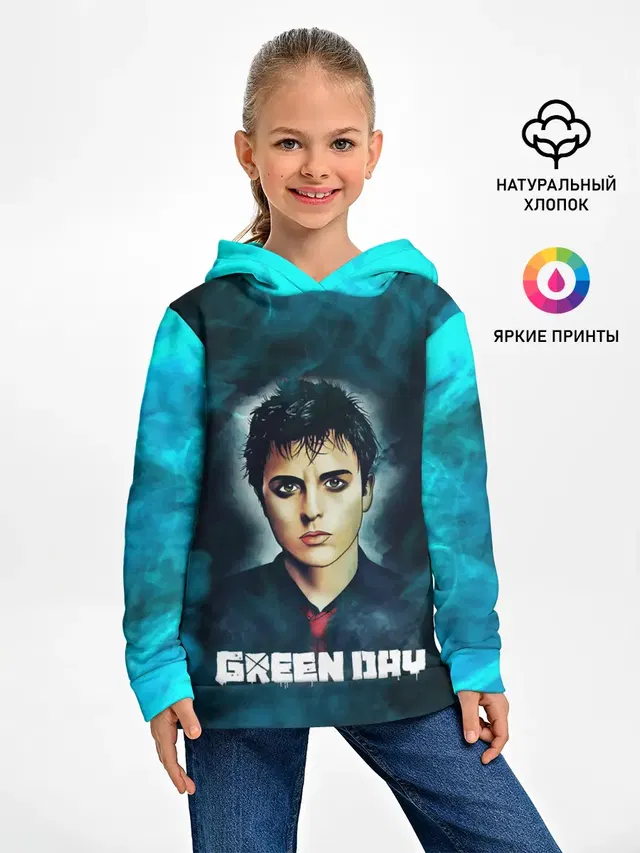 Детское худи с принтом «Green Day — Billie — ГринДай»