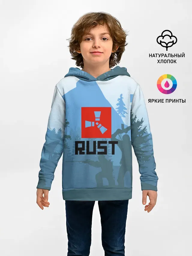 Детское худи с принтом «Rust — Выживалка Раст»