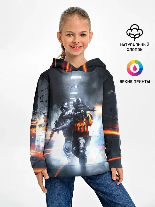 Детское худи с принтом «Battlefield 3»