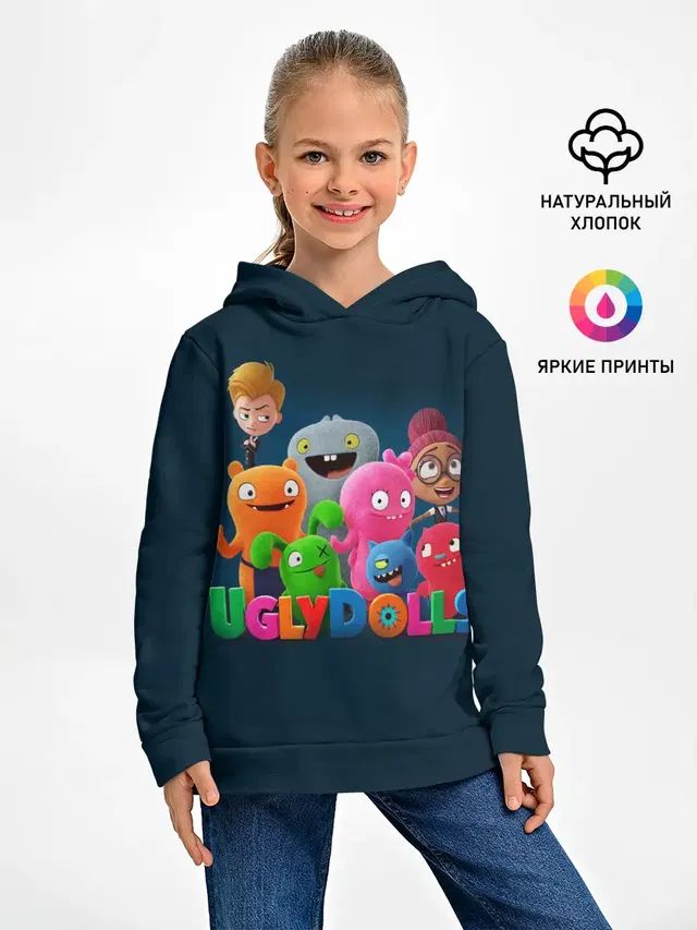 Детское худи с принтом «UglyDolls. Куклы с характером»