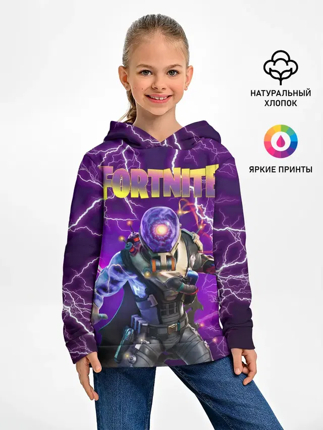 Детское худи с принтом «Фортнайт — Fortnite Cyclo Outfit»