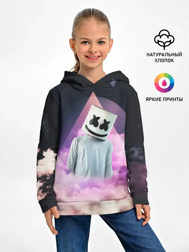 Детское худи с принтом «Marshmello — Marshmallow»