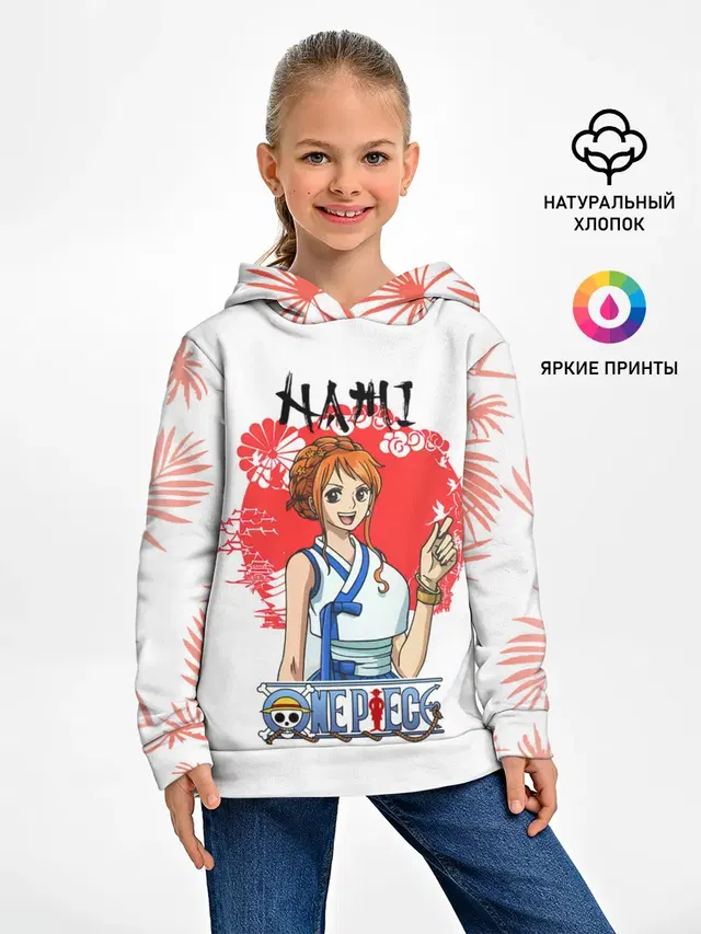 Детское худи с принтом «Ван Пис — Нами One Piece. Большой куш»