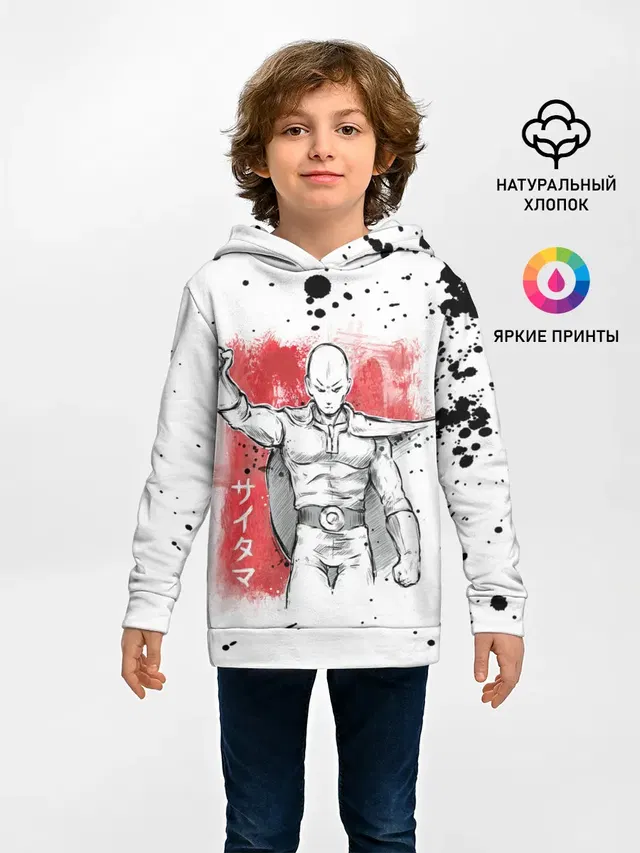 One Punch-Man черные брызги Сайтама