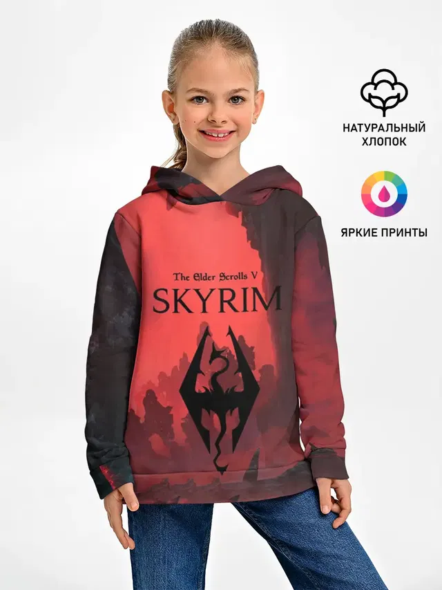 Детское худи с принтом «The Elder Scrolls — The Elder Scrolls SKYRIM»