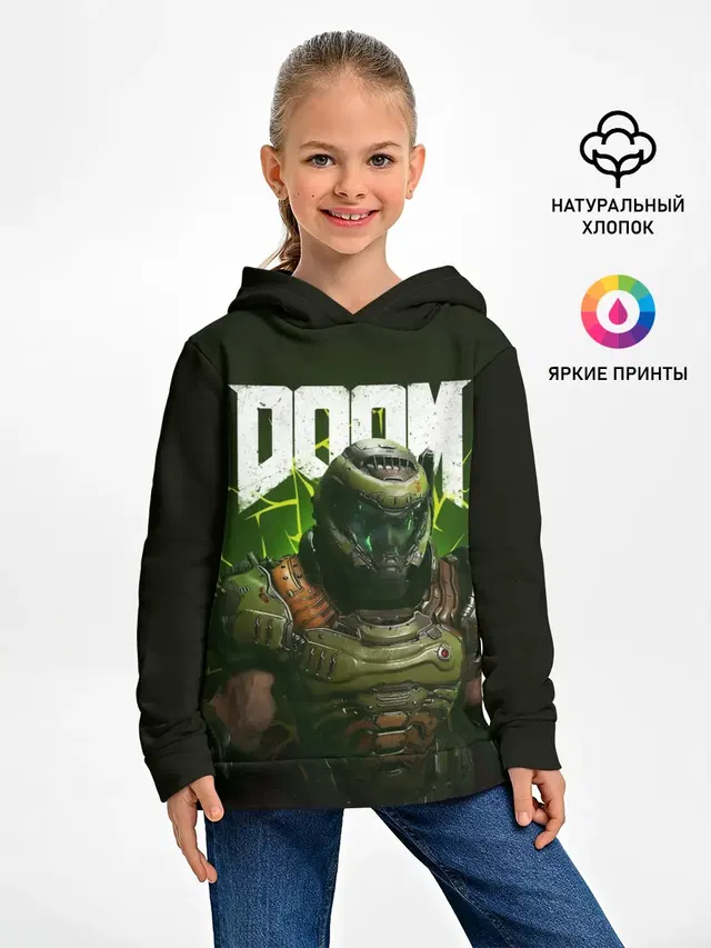 Детское худи с принтом «Дум — Doom Eternal»