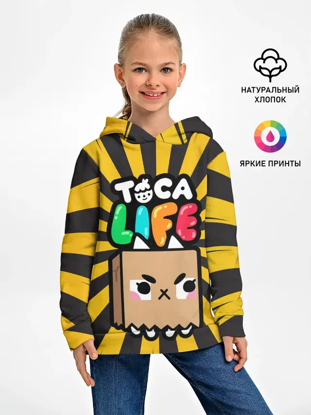 Детское худи с принтом «Toca Boca — Крокет»