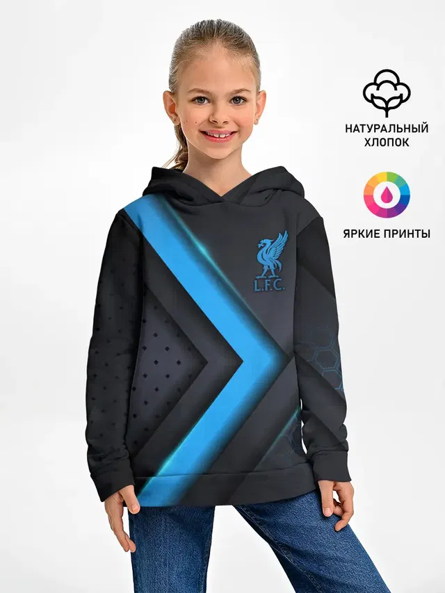 Детское худи с принтом «Geometric design — Liverpool F.C.»