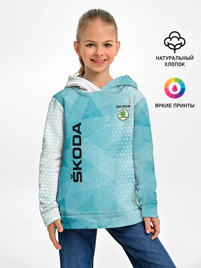 Детское худи с принтом «Skoda»