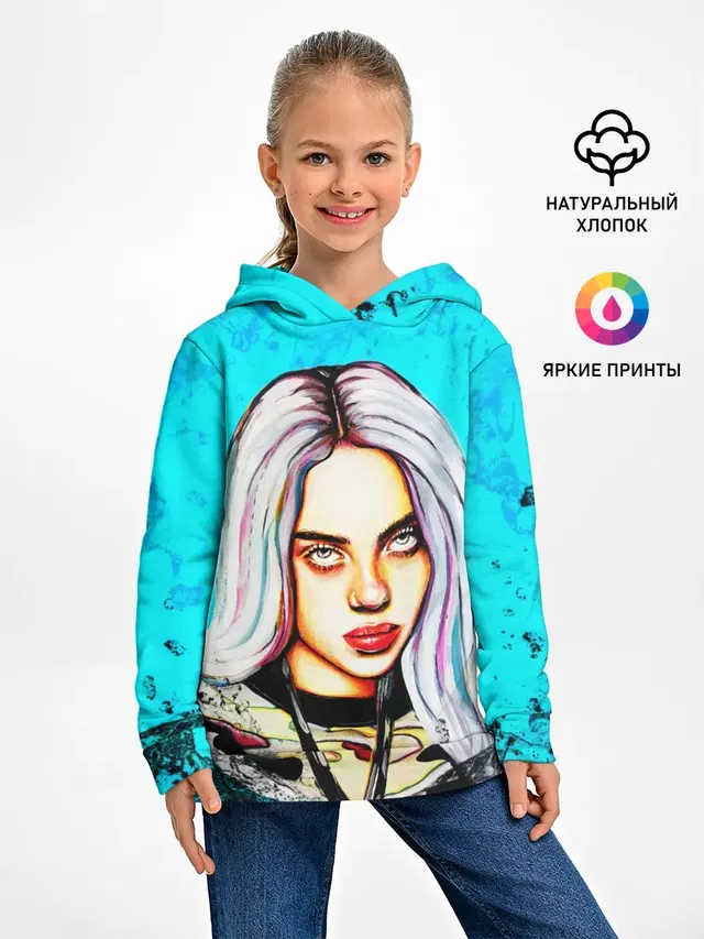 Детское худи с принтом «Billie Eilish»