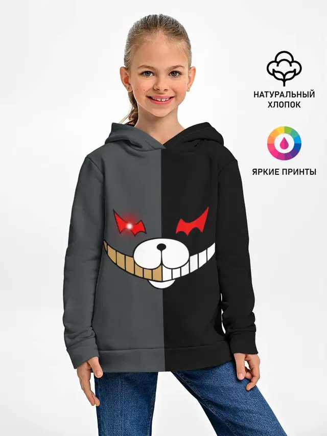 Детское худи с принтом «KUROKUMA x MONOKUMA»