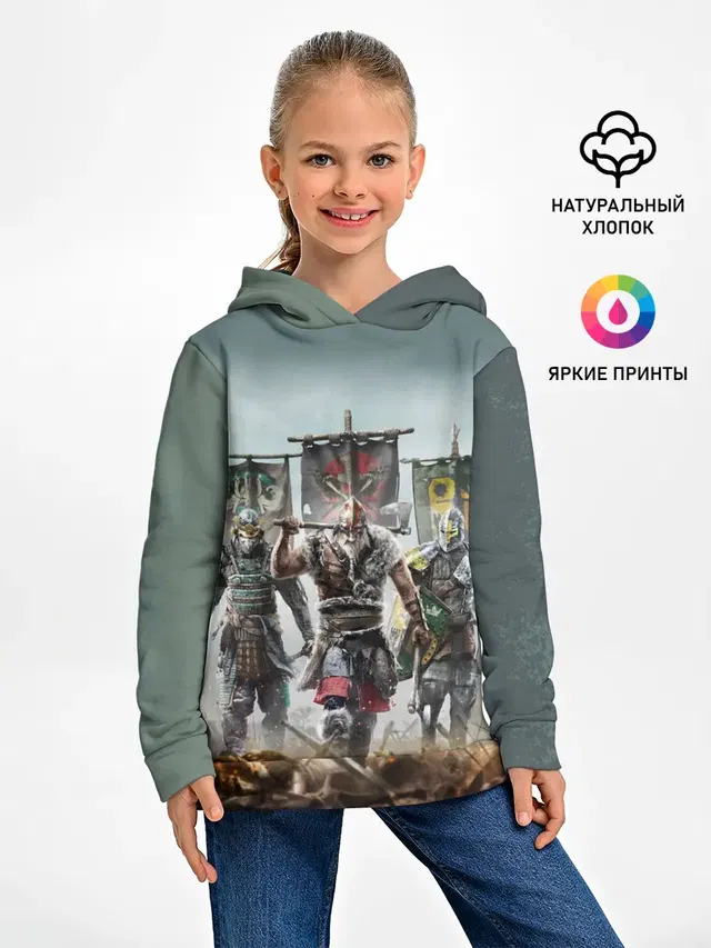 Детское худи с принтом «Разные игры — For Honor»