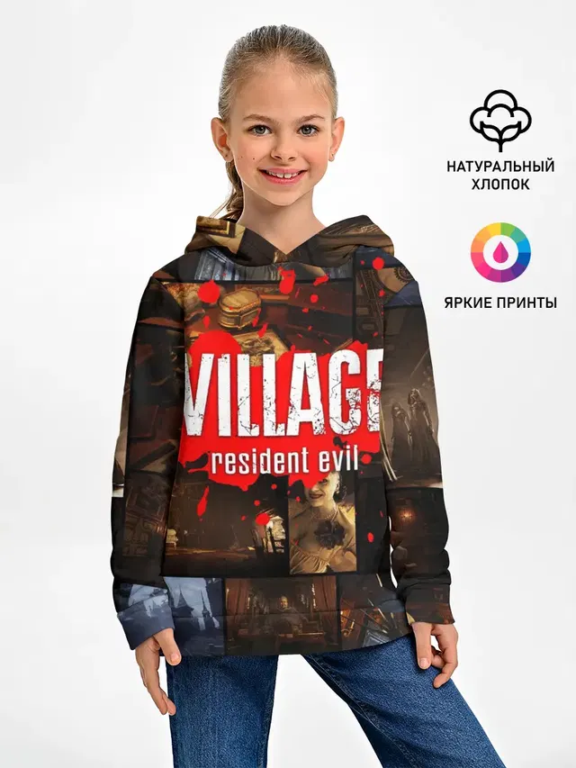 Детское худи с принтом «Castle Dimitrescu — RESIDENT EVIL 8 VILLAGE»
