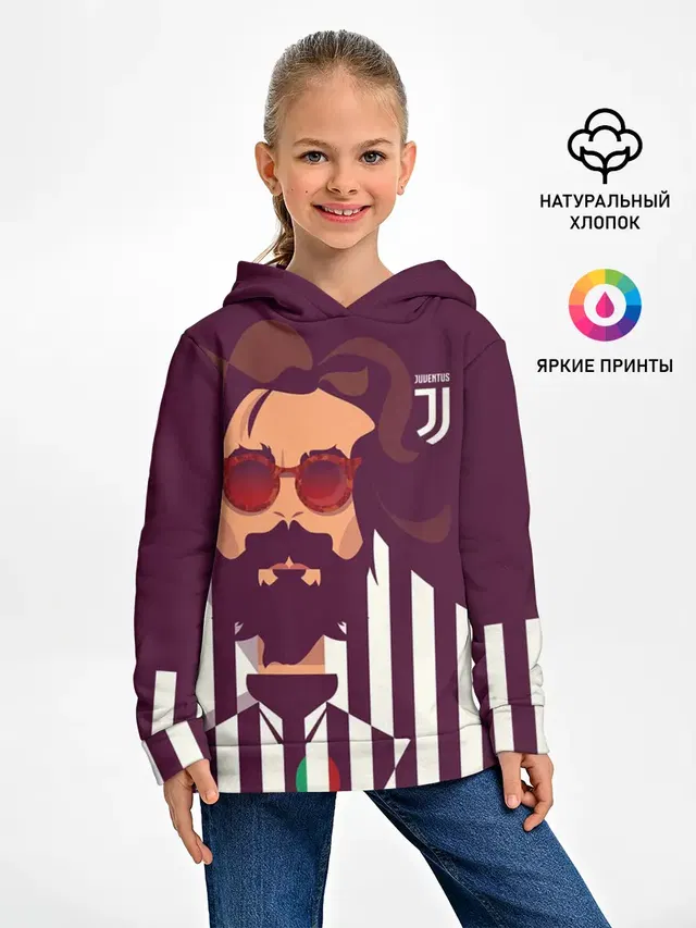 Детское худи с принтом «Ювентус — Andrea Pirlo»
