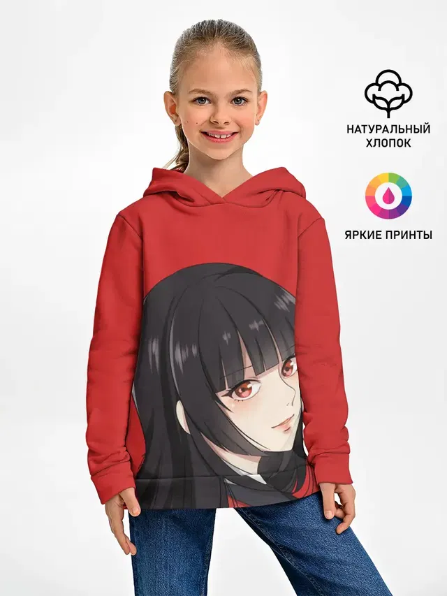 Детское худи с принтом «Kakegurui Red»
