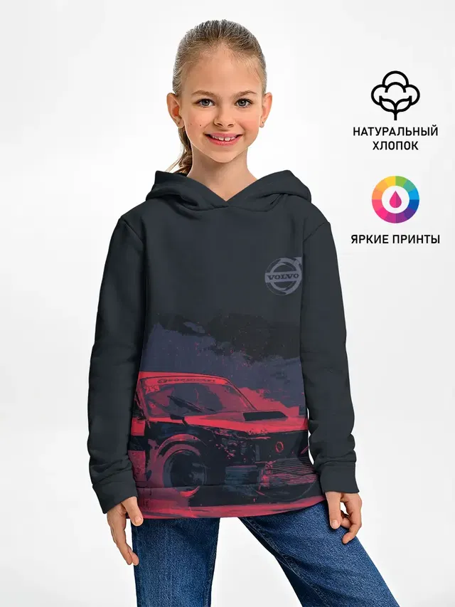 Детское худи с принтом «Bosozoku Volvo»