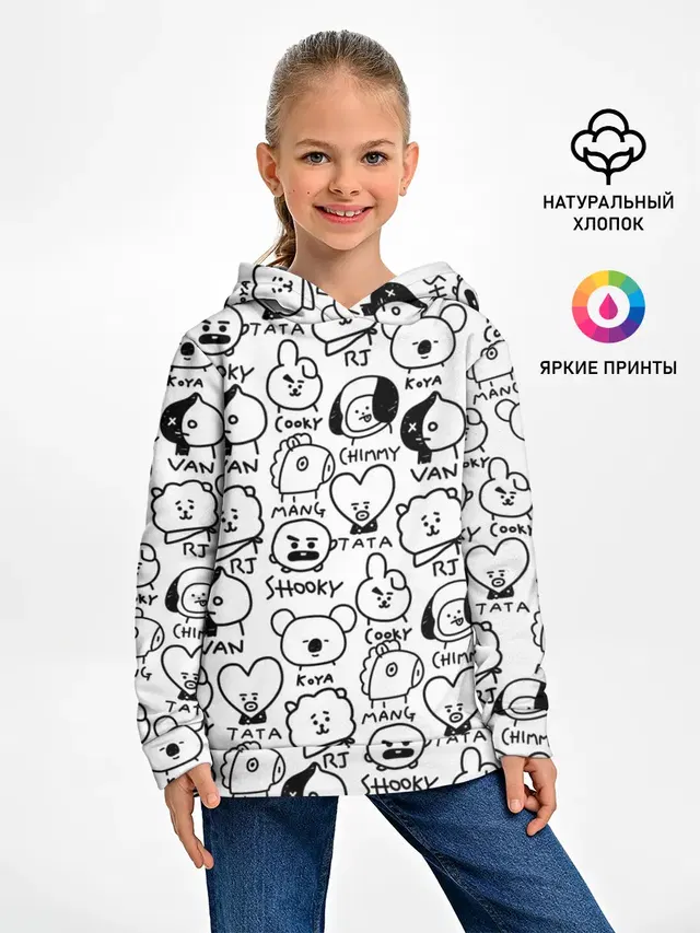 Детское худи с принтом «BTS — BT21»