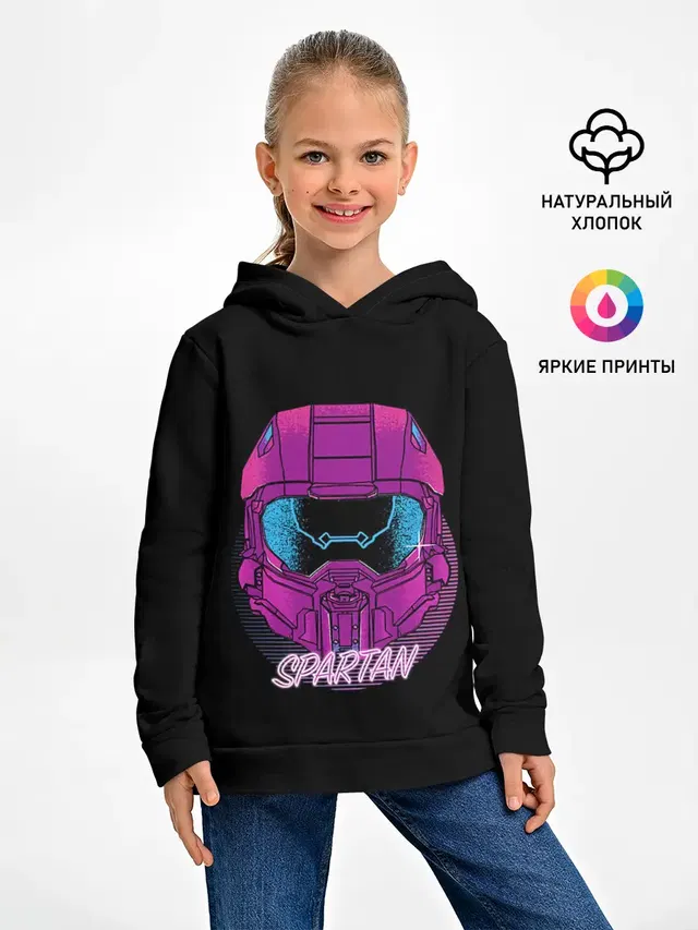 Детское худи с принтом «Halo Neon»