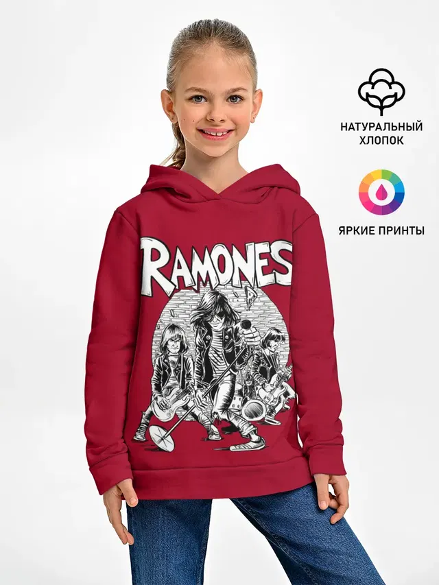 Детское худи с принтом «BW Ramones»
