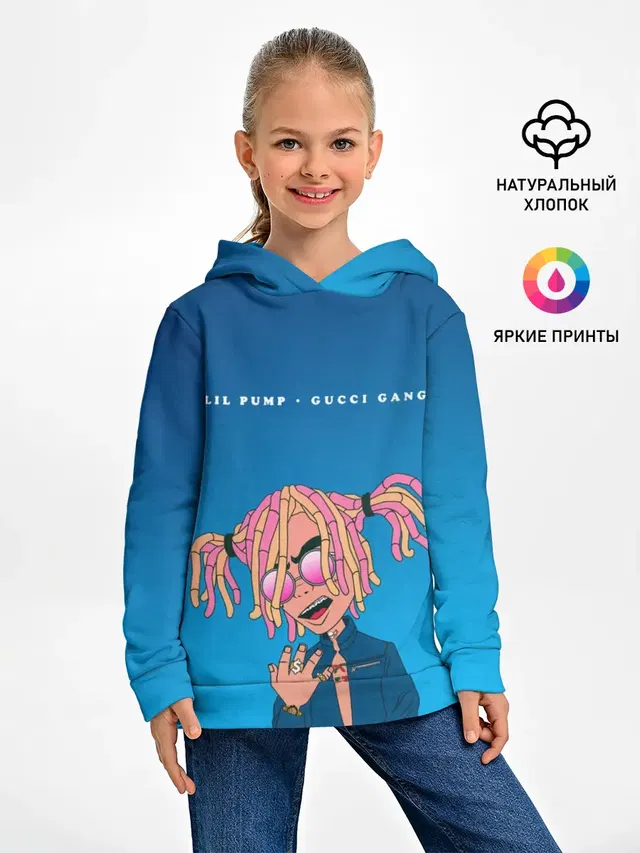 Детское худи с принтом «Lil Pump Gucci Gang»