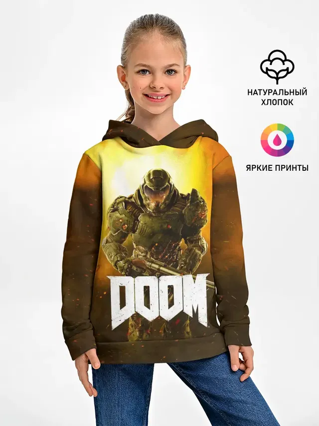 Детское худи с принтом «Дум — DOOM 2016»