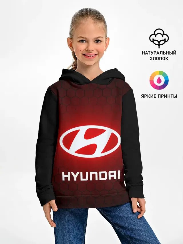 Детское худи с принтом «Hyundai Хендай RED Style — ХЕНДАЙ — RED STYLE»