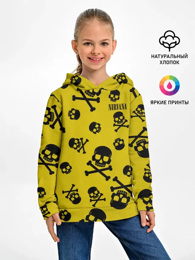 Детское худи с принтом «Skull and crossbones»