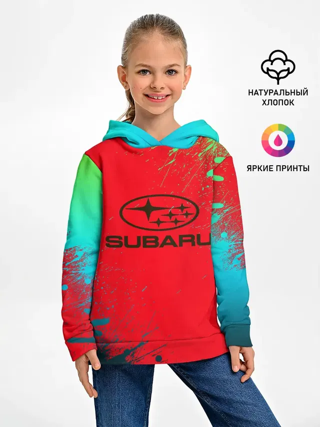 Детское худи с принтом «Subaru»