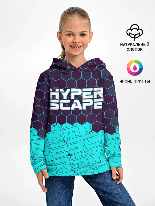 Детское худи с принтом «Разные игры — HYPER SCAPE — ХАЙПЕР СКЕЙП»