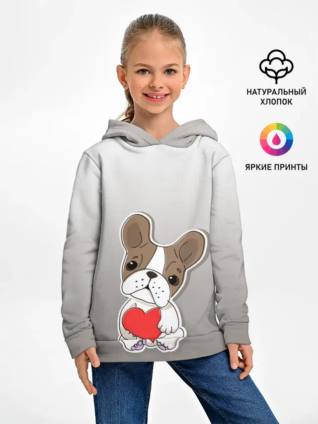 французский бульдог сердечко