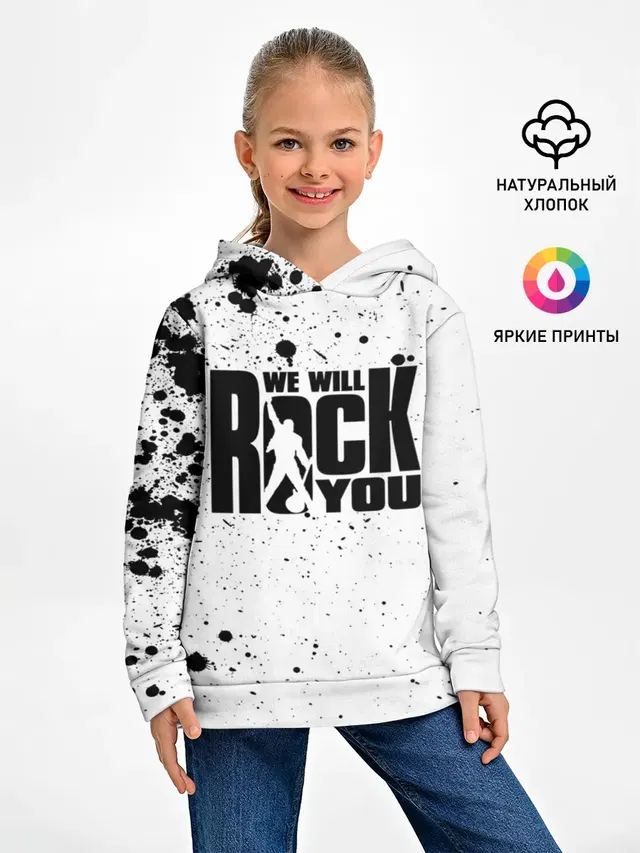 Детское худи с принтом «Queen — Queen - We Will Rock You»