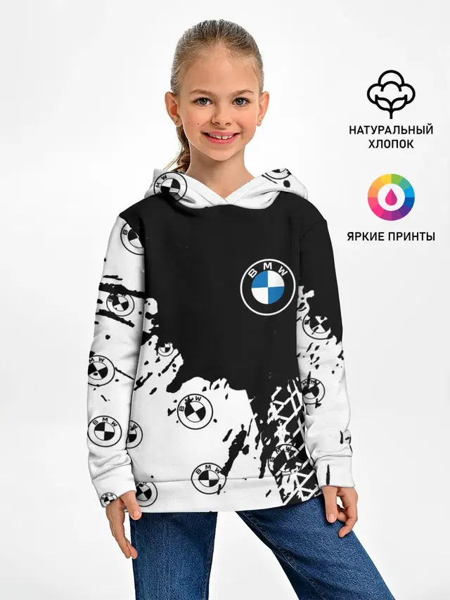 Детское худи с принтом «BMW»