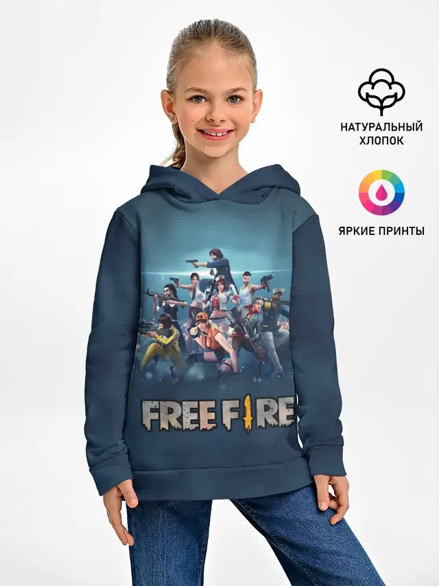 Детское худи с принтом «Free Fire»