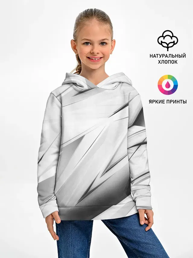 Детское худи с принтом «Геометрия — GEOMETRY STRIPES WHITE»