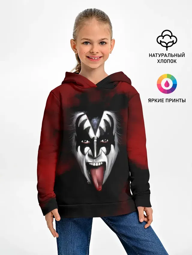 Детское худи с принтом «Kiss»