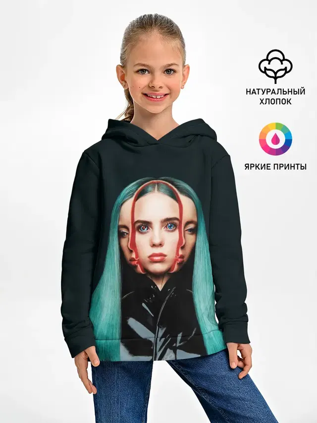 Детское худи с принтом «Billie Eilish»