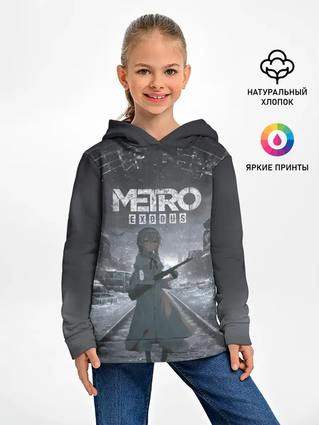 Детское худи с принтом «Metro Exodus Аниме»