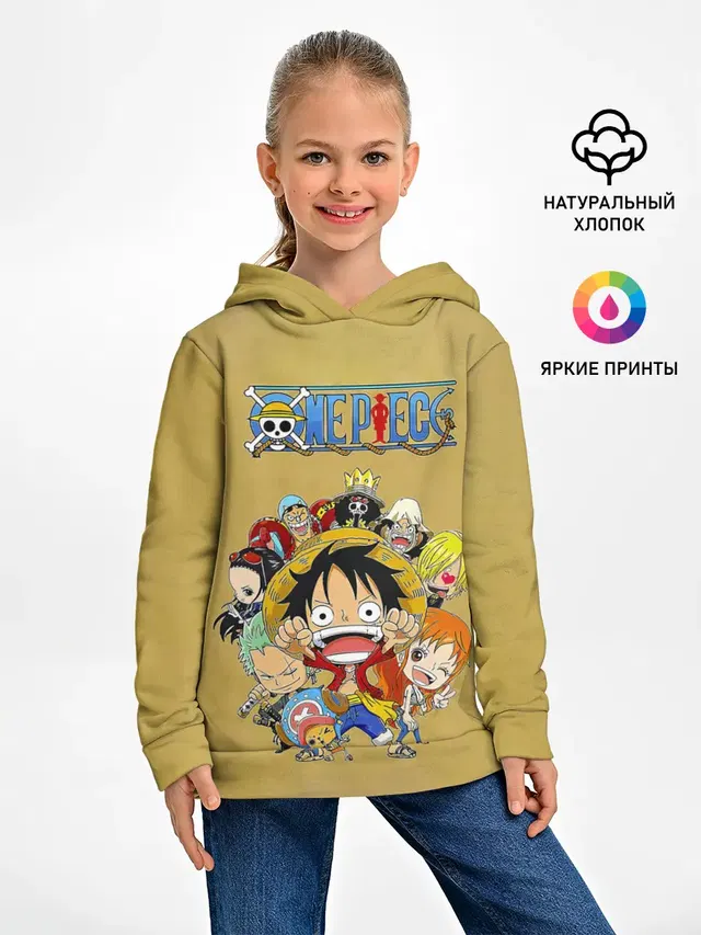 Детское худи с принтом «Ван Пис — Персонажи One Piece. Большой куш»