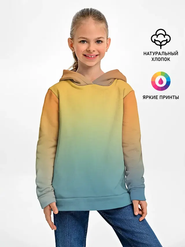 Детское худи с принтом «Tie-Dye — Мягкий летний градиент»