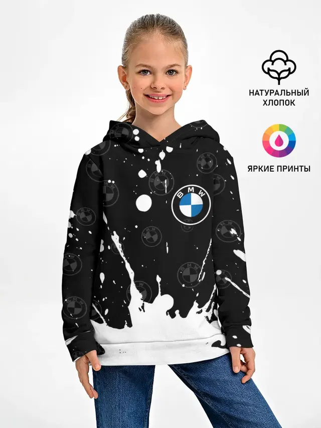 Детское худи с принтом «BMW»
