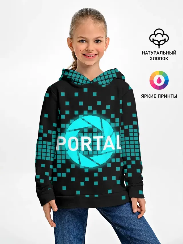 Детское худи с принтом «Portal series»